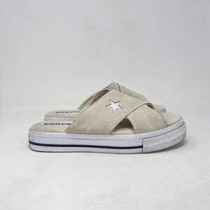 Converse One Star Slip On Cream Open Toe Sandals Slides Women's Size 7
